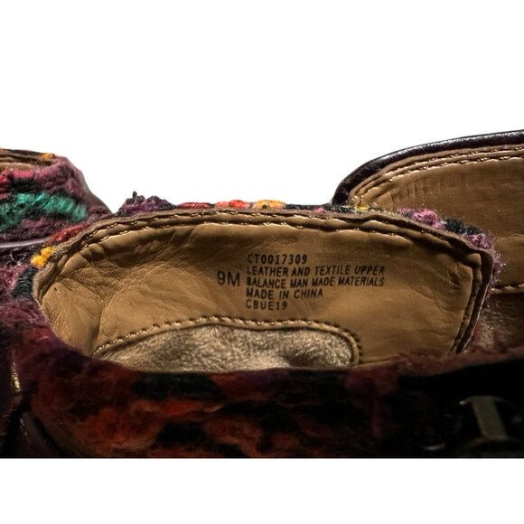 Comfortiva Ankle Boots Creston Eggplant Red Leather Multi Sweater Knit Size 9M - Picture 4 of 9